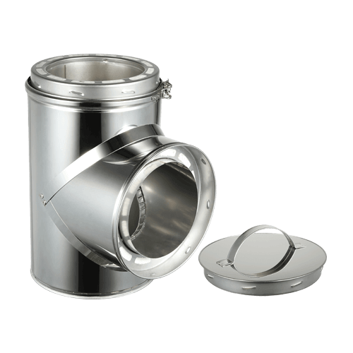 Summum Pro Tee with Cap by Cabin Depot, insulated for indoor or outdoor installation, includes removable cover and locking bands, product SC-6T90.