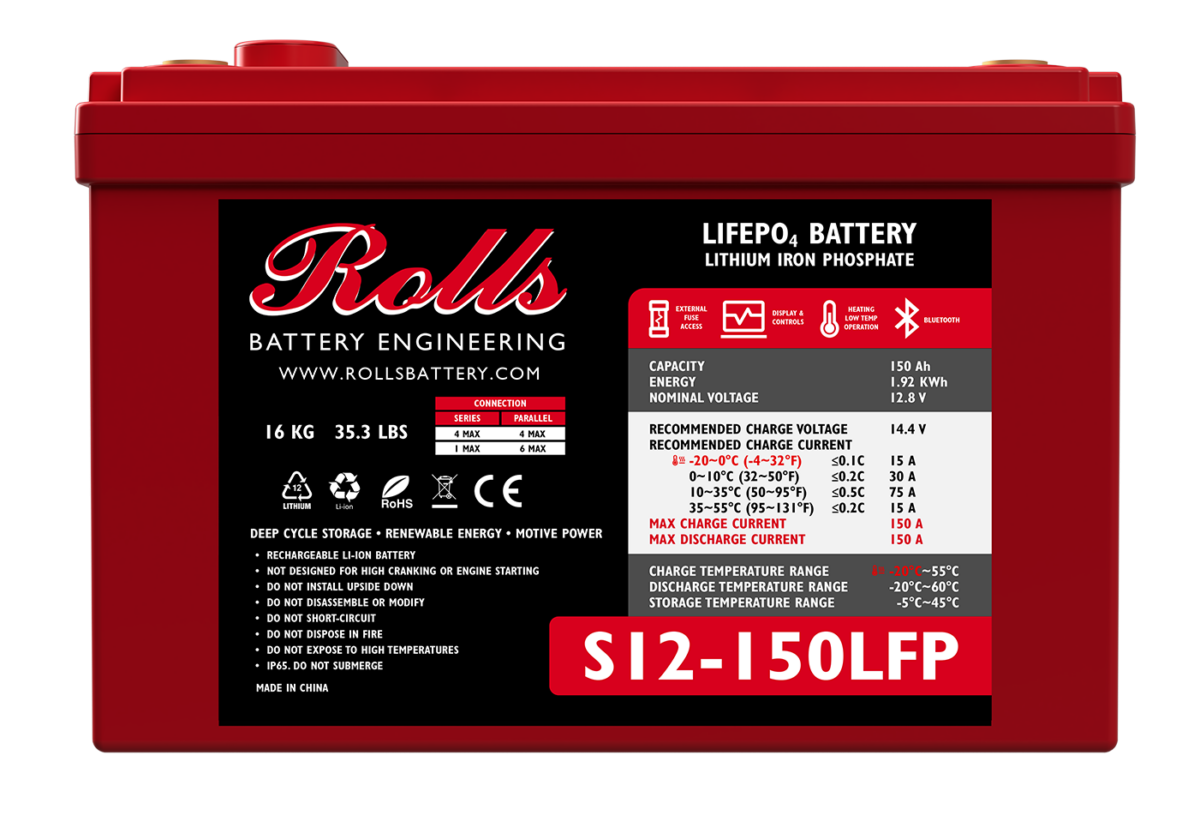 Rolls 12V 150AH LifePO4 Battery