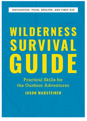 Wilderness Survival Guide cover: Practical skills for outdoor adventure by Cabin Depot. Tips on navigation, food, shelter, first aid.