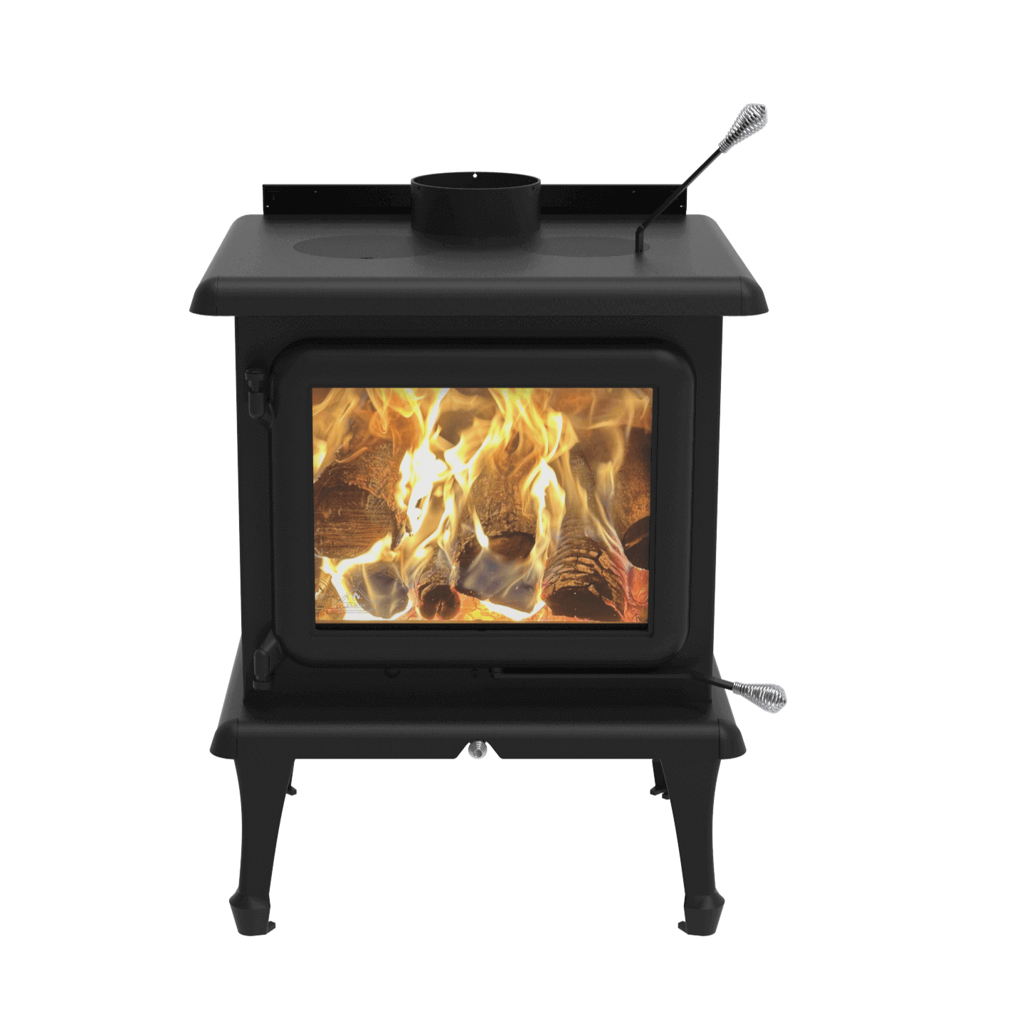 J.A. Roby Sirius Wood Stove from Cabin Depot - Eco-friendly, CSA certified for mobile homes, features a stylish, compact design.