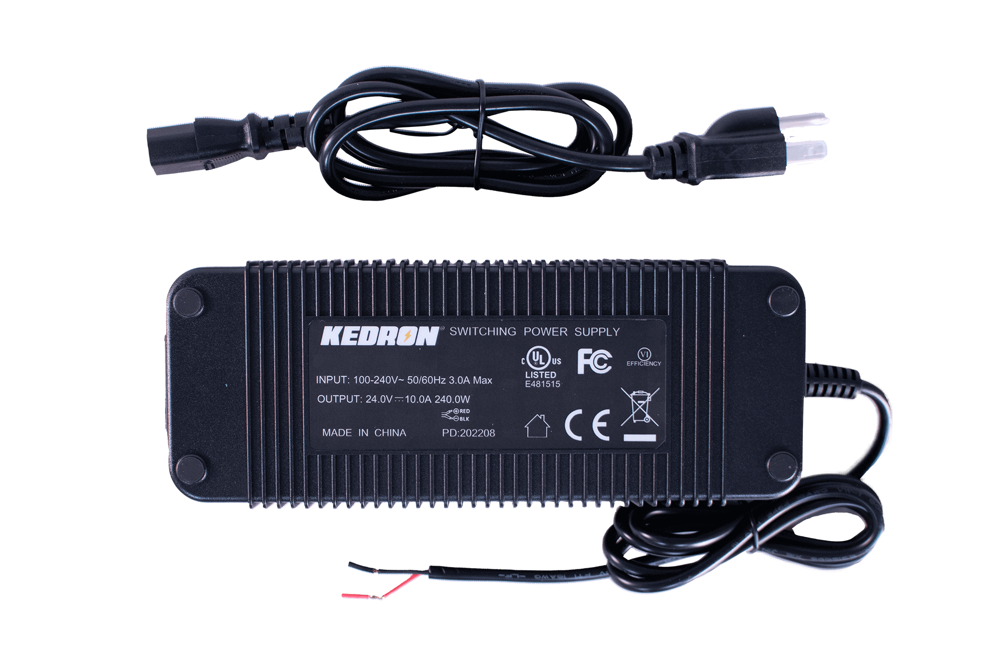 Kedron 24V/10A 110V Adapter, ETL certified, compatible with SunStar refrigerators and freezers. Available at Cabin Depot.