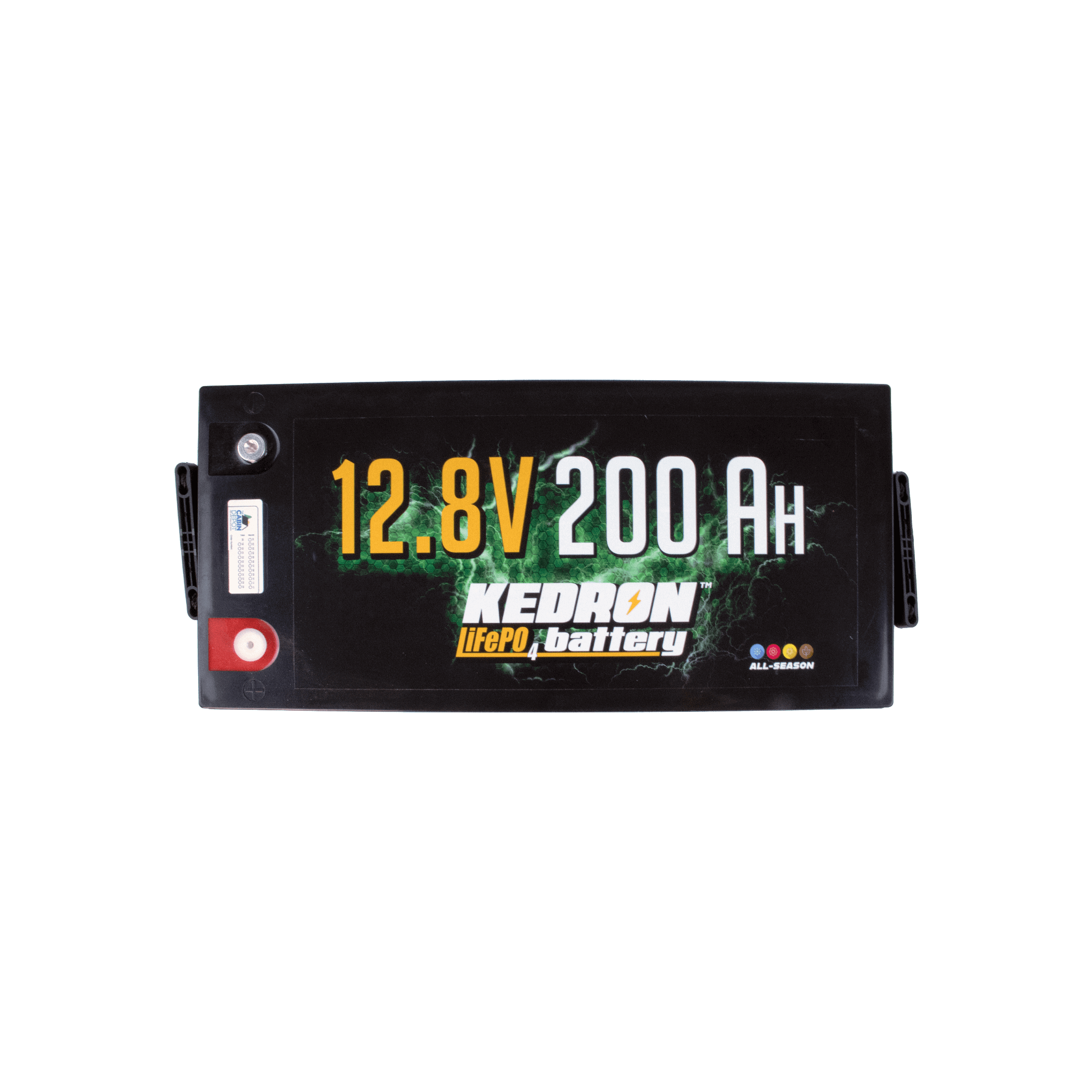 Kedron 12V 200AH LiFePO4 Battery for RVs and cabins, available at Cabin Depot with free shipping in Canada (remote locations excluded).