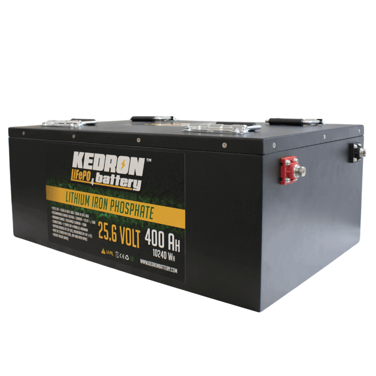 Kedron 24V 400AH LiFePO4 Battery with free shipping in Canada, available at Cabin Depot, featuring lightweight and durable power.