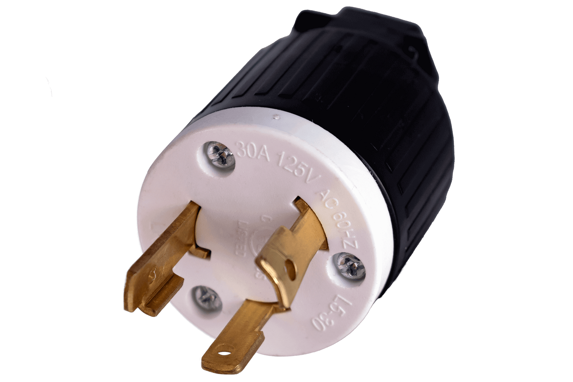 Kedron 120V AC NEMA L5-30P twist lock plug from Cabin Depot, ideal for 30A generators and 3-wire applications, UL Certified