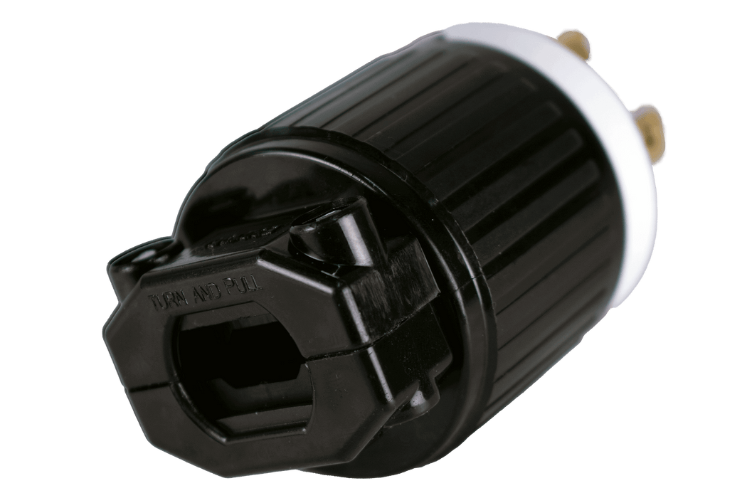 Kedron 120V AC NEMA L5-30P twist lock plug, UL certified 30A for 3-wire 110-120VAC applications, compatible with large generators.