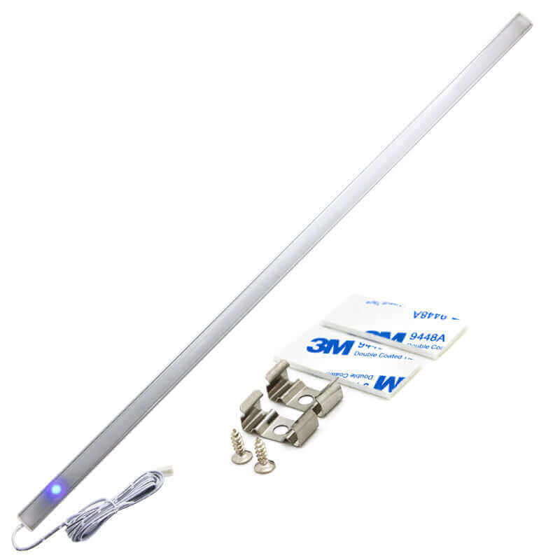 Kedron 12V 8W DC Strip Counter Light Touch with accessories, perfect for cabinet lighting from Cabin Depot. Energy-efficient and sleek design.
