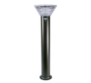 Kedron 90cm LED Solar Bollard Light with aluminum base from Cabin Depot, ideal for pathways and garden lighting.