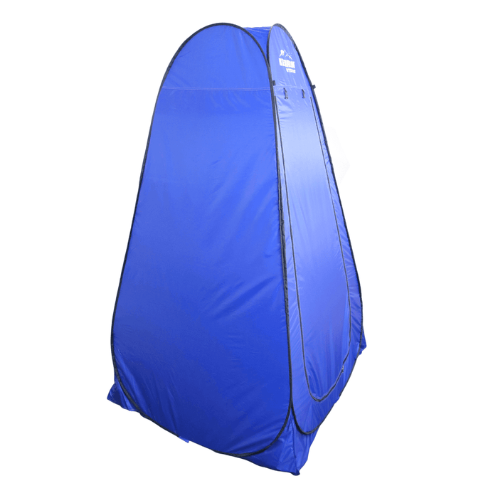 Blue Kedron pop-up privacy shelter tent for outdoor use, featuring easy setup and portable design for camping or travel.