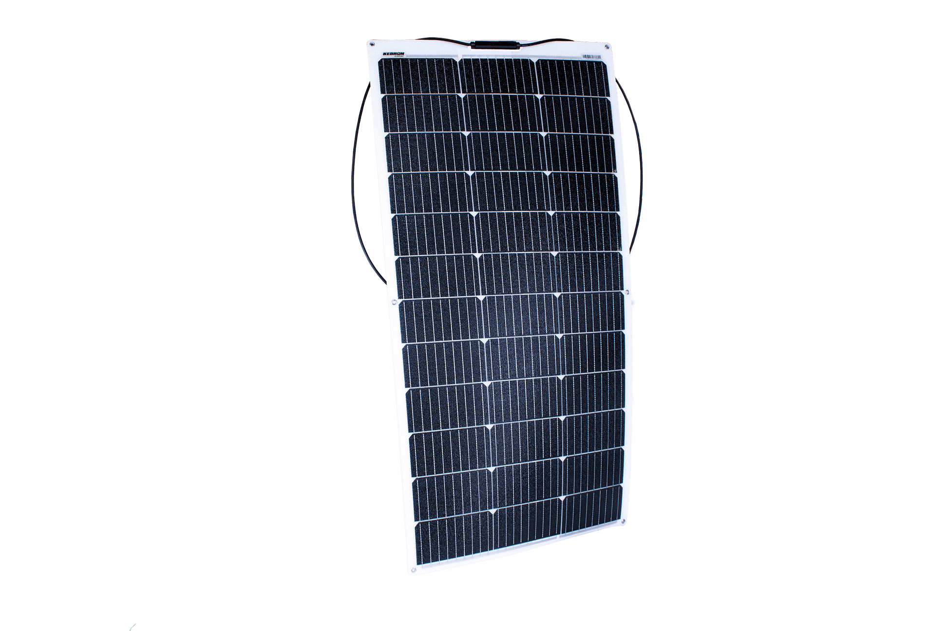 Kedron 100W Mono Semi-Flex Solar Panel by Cabin Depot, lightweight, ETFE UV protected, ideal for RVs and boats.