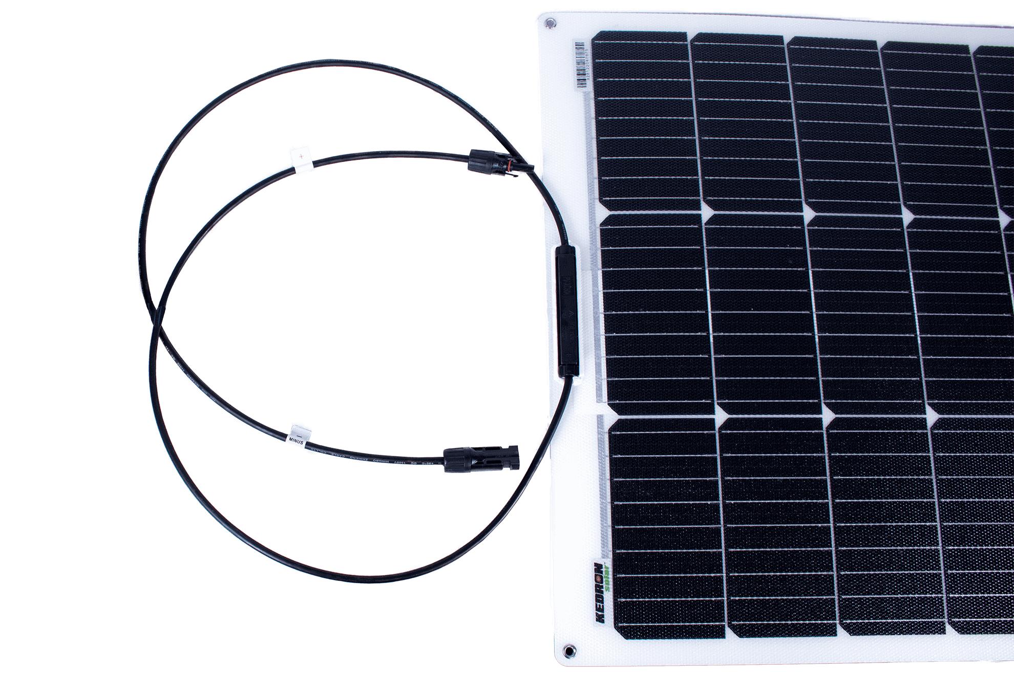 Kedron 100W Mono Semi-Flex Solar Panel from The Cabin Depot, ideal for RV roofs and boat decks with ETFE UV-resistant coating.