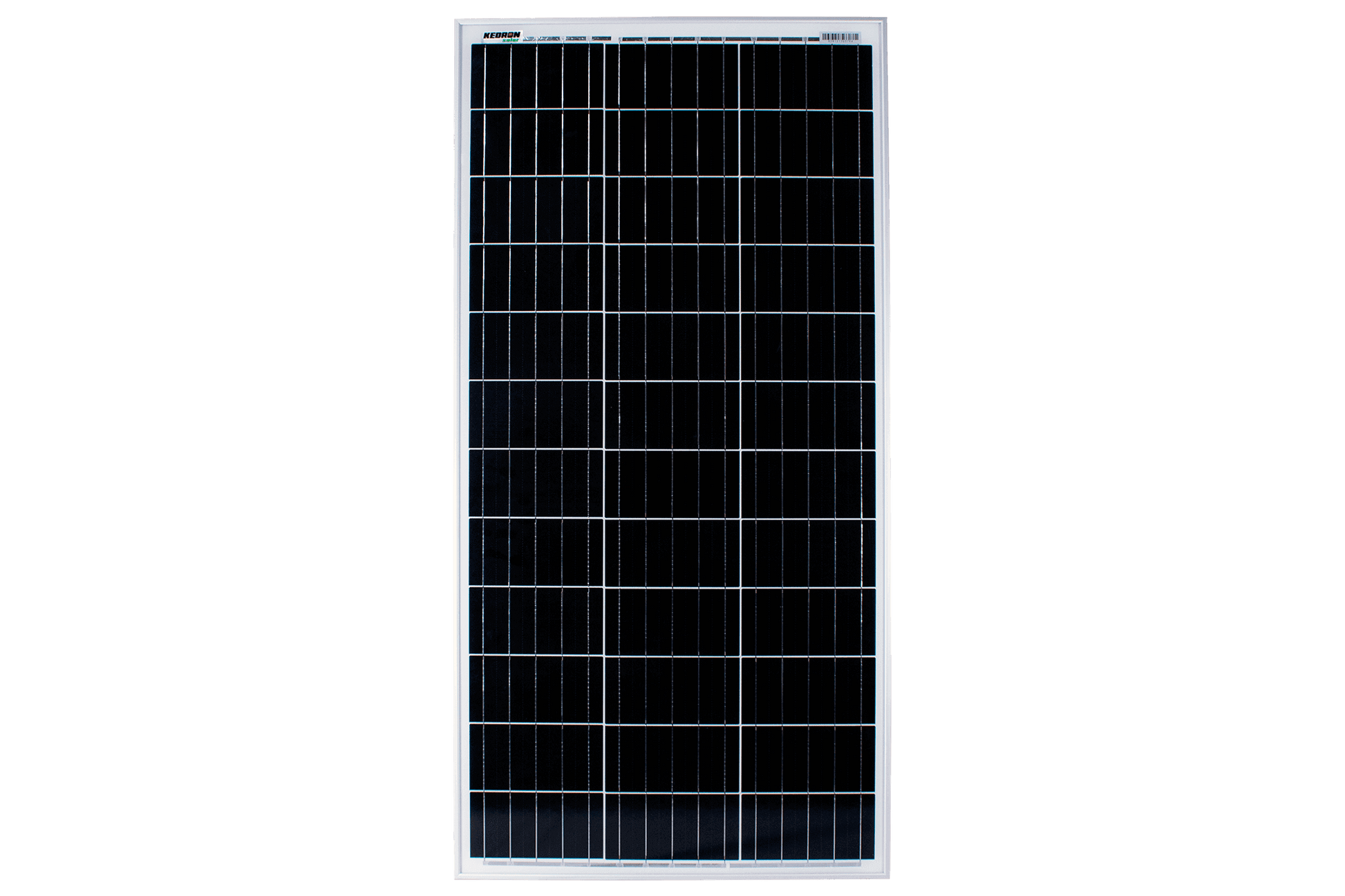 Kedron 100W Mono Solar Panel with aluminum frame, waterproof MC4 connections, available at Cabin Depot.