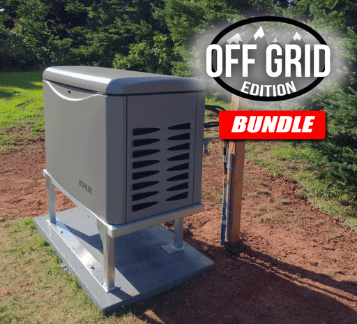 Kohler 14kW LPG Generator, Off-Grid Edition Bundle by The Cabin Depot, outdoor installation, CSA Certified, ready to ship.