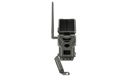 Spypoint Flex-S Cellular Trail Camera with solar panel for wildlife monitoring at Cabin Depot