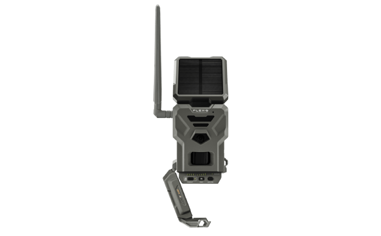 Spypoint Flex-S Cellular Trail Camera with solar panel for real-time wildlife monitoring