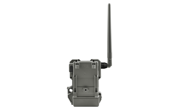 Back view of Spypoint Flex-M Cellular Trail Camera from Cabin Depot, ideal for remote wildlife observation with easy-to-use features.