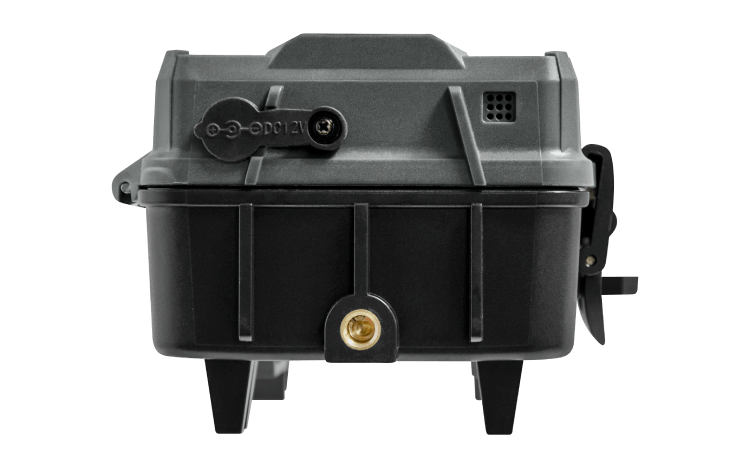 Spypoint Force-48 Trail Camera back view, high resolution 48MP, available at Cabin Depot. Ideal for wildlife monitoring.