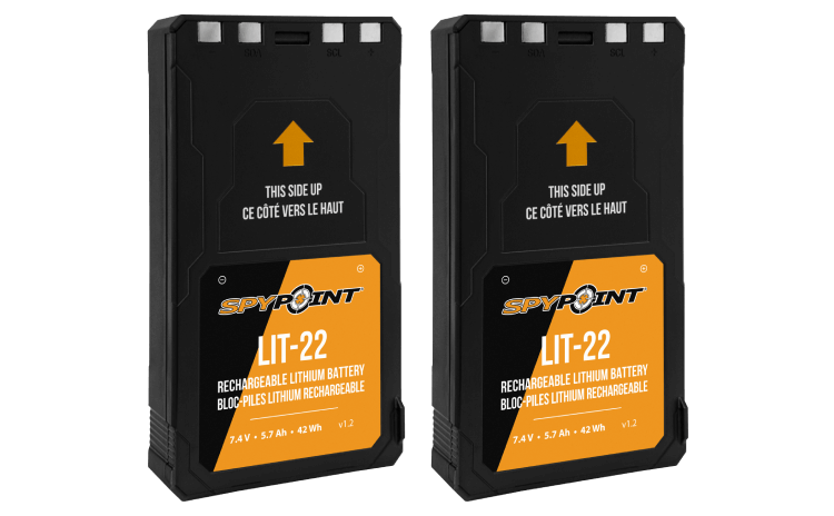 Spypoint LIT-22 Rechargeable 7.4V Lithium Battery Pack Twin-Pack for extended trail camera use