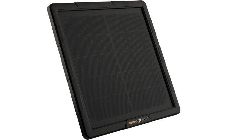 Spypoint SPLB-10 solar panel with lithium battery for trail cameras, providing sustainable 5W power.