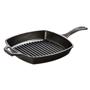 Lodge 10.5" Cast Iron Square Grill Pan from Cabin Depot – seasoned, ready-to-use, perfect for searing and grilling at home.