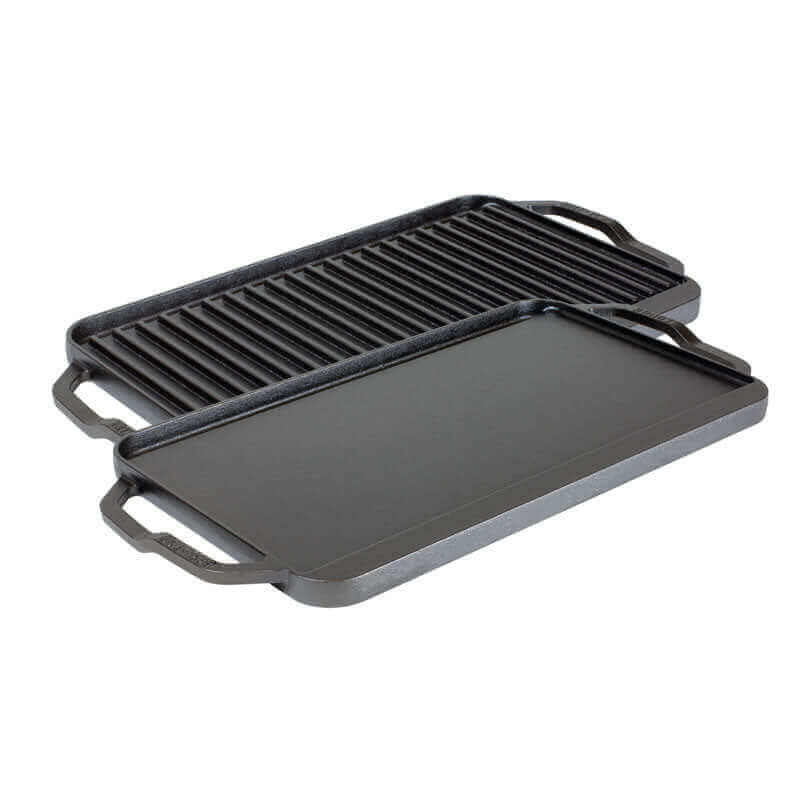 Lodge Reversible Cast Iron Grill/Griddle with Handles - Perfect for Cabin Depot Kitchens