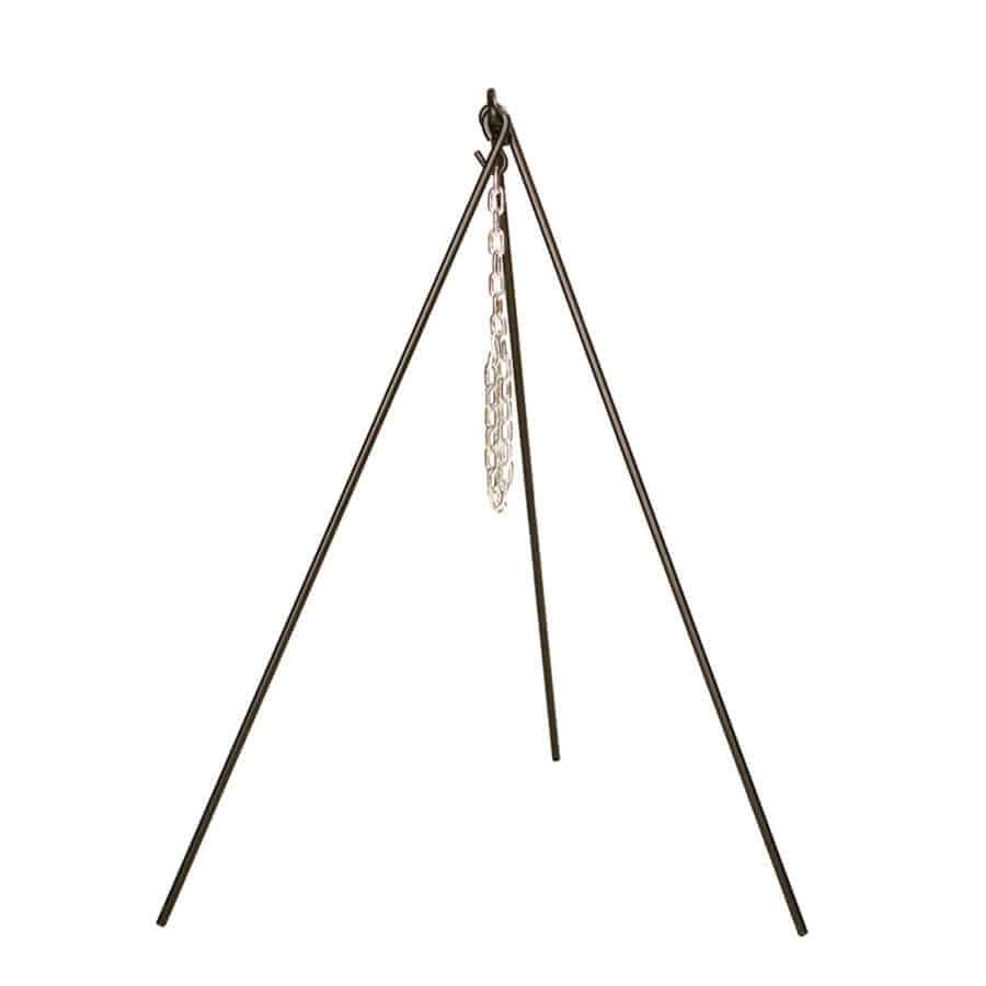 Solid steel Lodge 43.5-inch Camp Tripod with galvanized chain for outdoor cooking by Cabin Depot