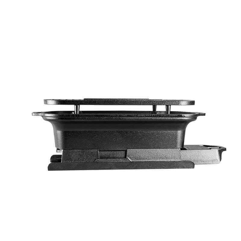 Lodge Sportsman's Pro Cast Iron Grill side view, perfect for BBQs and tailgates. Hibachi-style grill available at Cabin Depot.