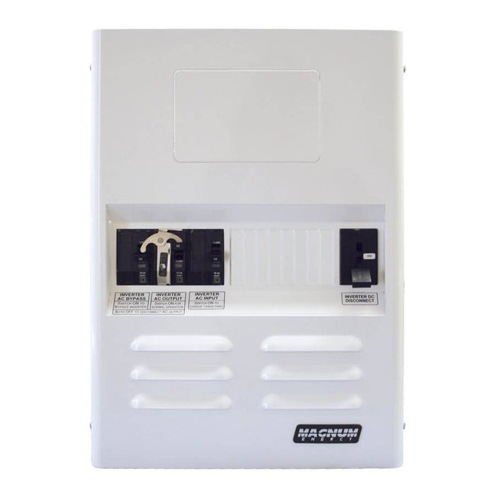 Magnum MMP175-30D Mini Panel for inverter/charger systems, front view with breaker switches.