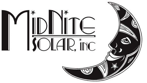 MidNite Solar Inc logo featuring stylized crescent moon design.