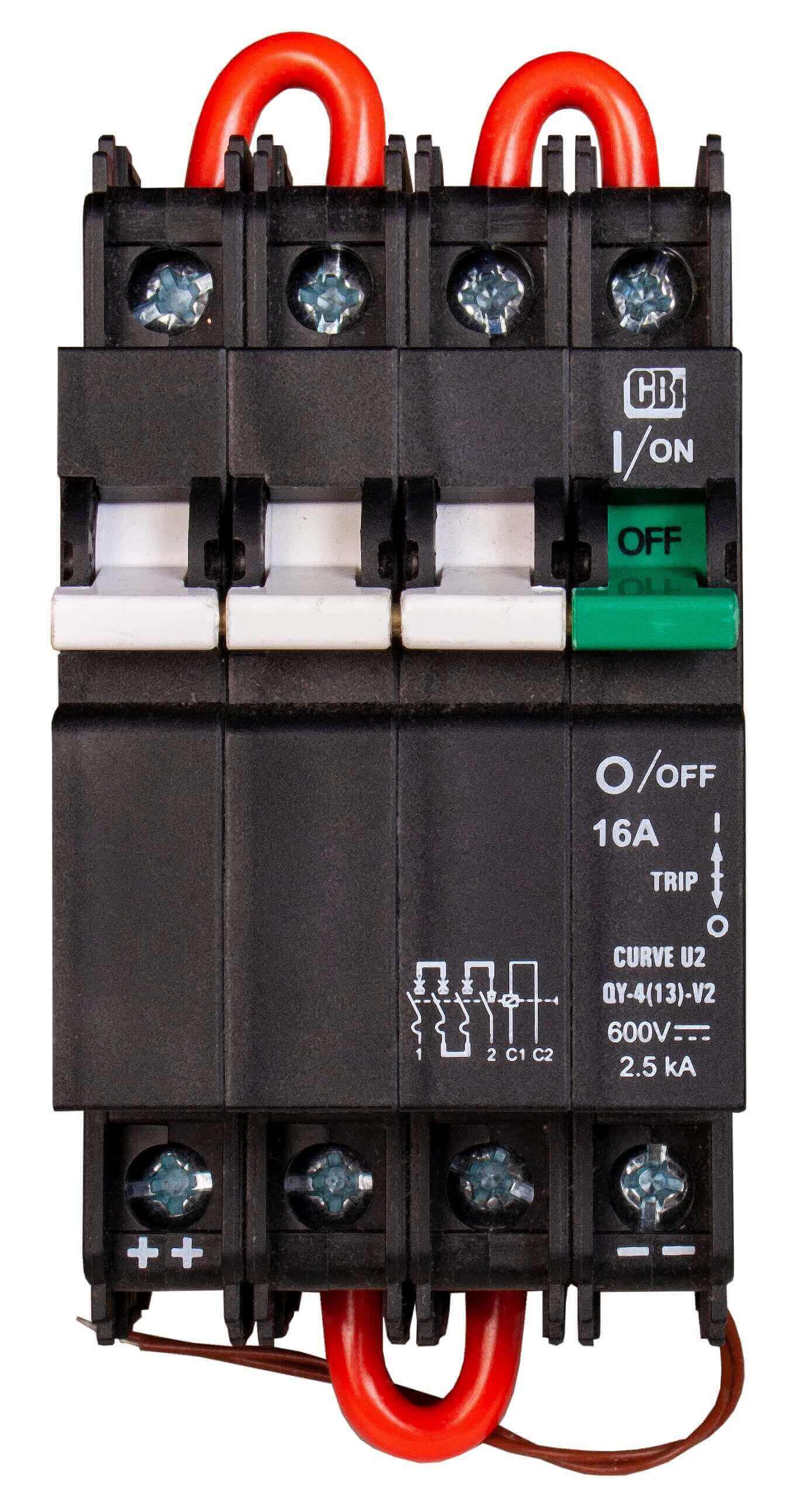 MidNite 16A Solar Panel Breaker MNEPV16-600RT, 600 VDC Din Rail Mount, available at Cabin Depot. Rated for full load. Type 1.