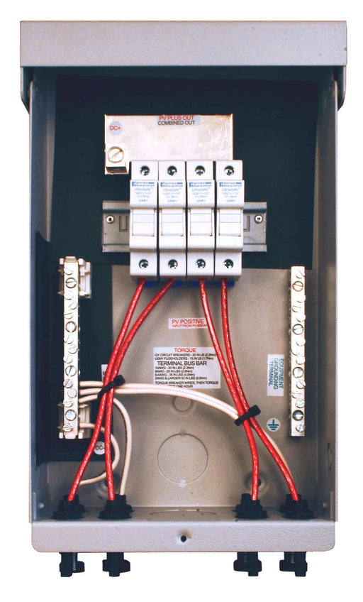 MidNite 3R Pre-Wired MNPV4 Combiner Box for outdoor use with high voltage string fuses