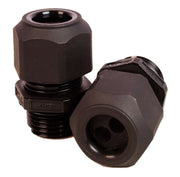 MidNite 1/2 inch 1000V Heyco Strain Relief 25 Pack for Cabin Depot, includes nut, supports 6mm PV wires, 5-year warranty.