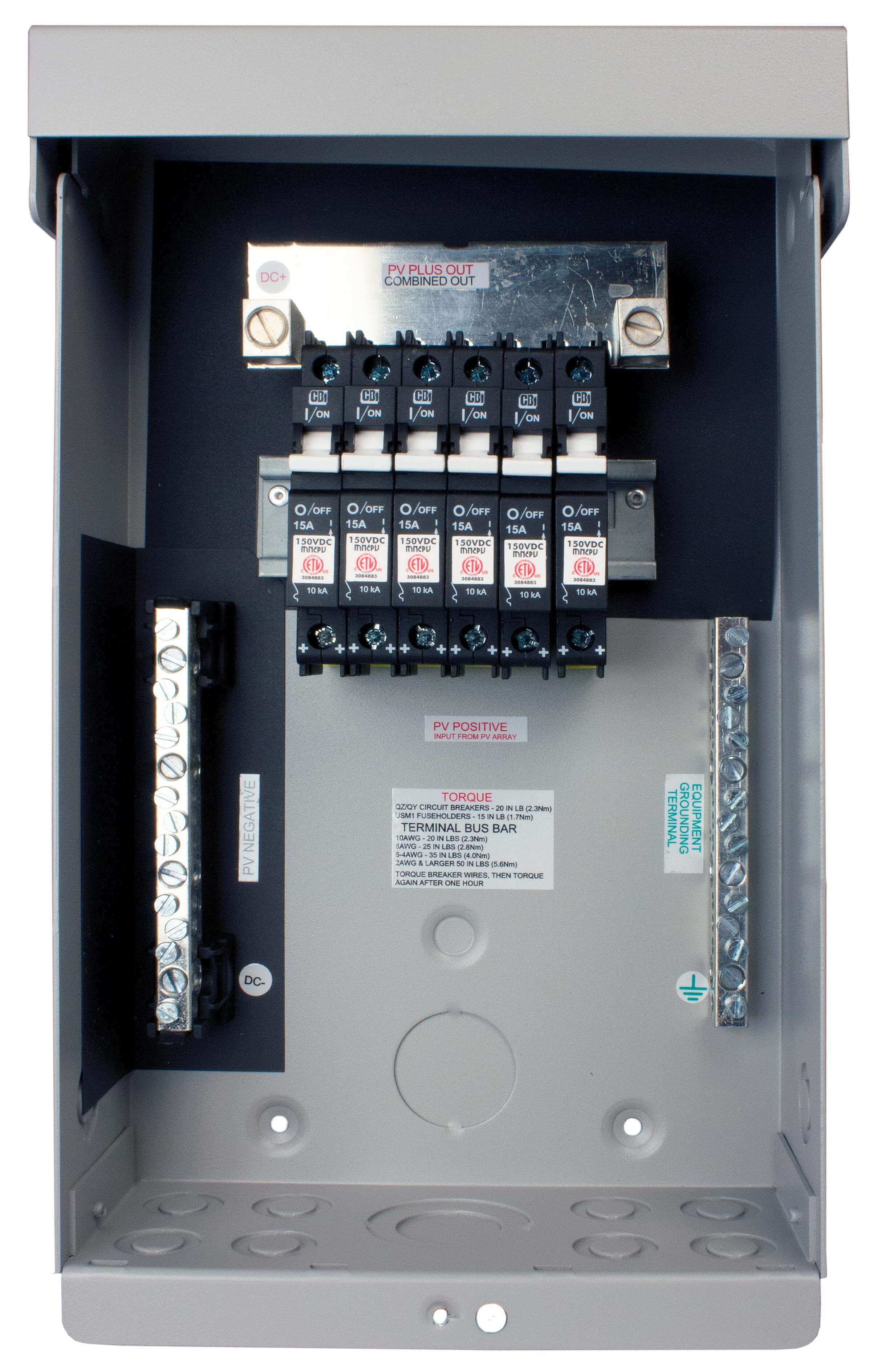 MidNite Solar MNPV6 DISCO Combiner Box - Enclosure for PV Systems, Breakers Sold Separately, Available at Cabin Depot