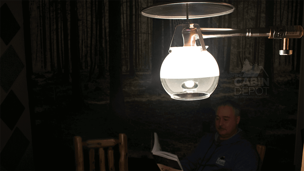 Midstate Model 450 Propane Lamp ceiling mount by Cabin Depot, brightest indoor gas light in North America, adjustable brightness, OTL certified.