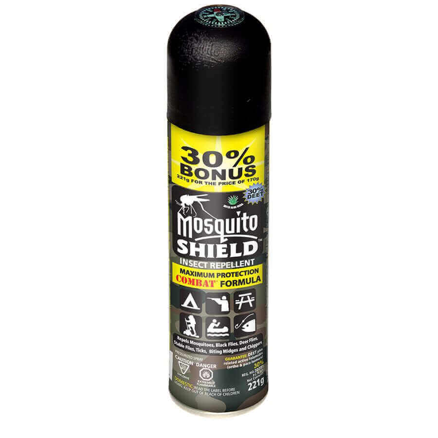 Mosquito Shield 221g Combat Insect Repellent Aerosol with 30% DEET - 30% Bonus Offer, Cabin Depot