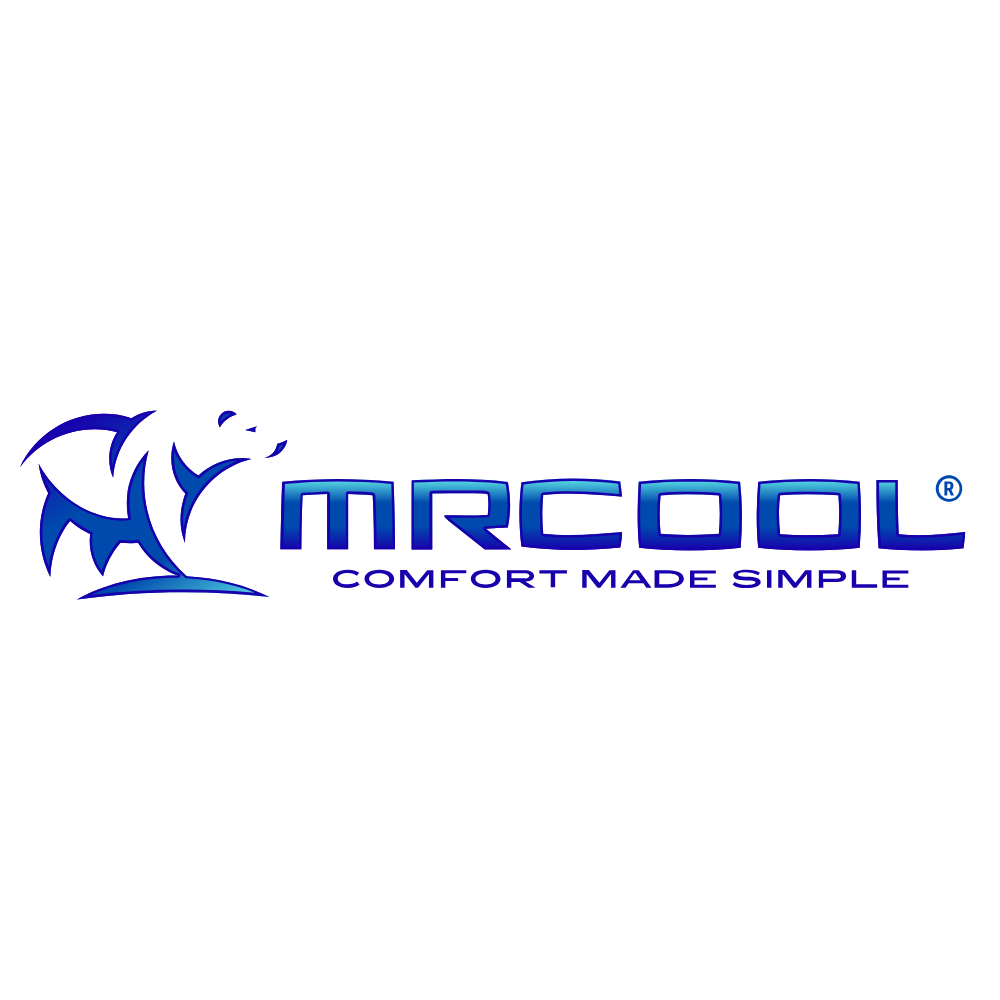 MRCOOL logo with blue and white design on a white background