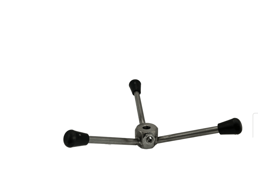 Stainless Steel Spider Handle by Nature's Head, offered by Cabin Depot. Replacement part for agitator bar with secure set screw and nut attachment.