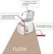 Diagram of OGO Origin Drain Kit installation process for composting toilet, showing drain connections and system setup.