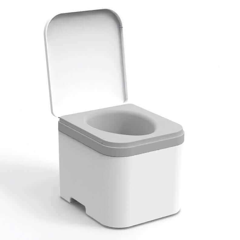 Modern OGO Nomad toilet with urine diverting features, available at Cabin Depot; compact, efficient compost design for travel use.