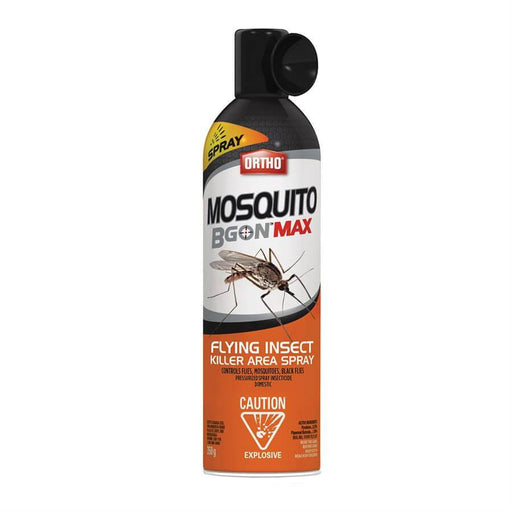 Ortho Mosquito B Gon Max 350g Flying Insect Killer Spray can with fogging nozzle for outdoor use.