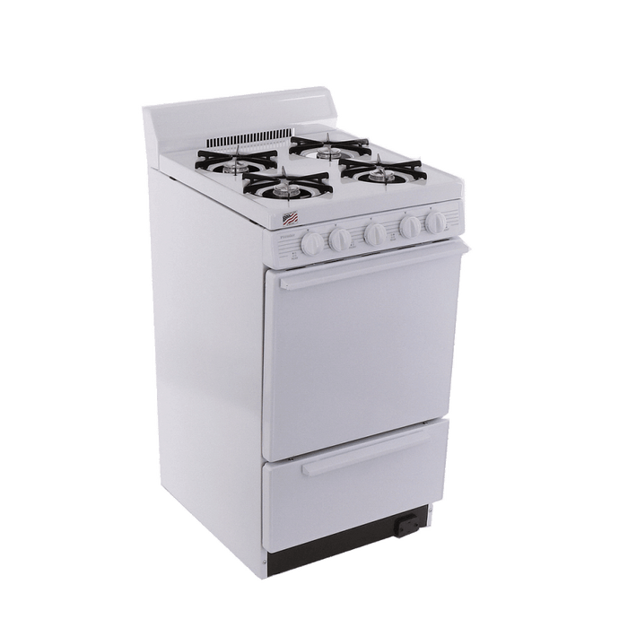 Premier 20" Battery Spark Ignition Off-Grid Gas Range - White - by Premier