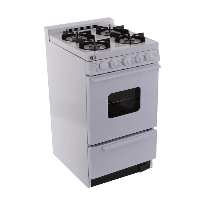 Premier 20" Battery Spark Off-Grid Sealed Gas Range - White - by Premier