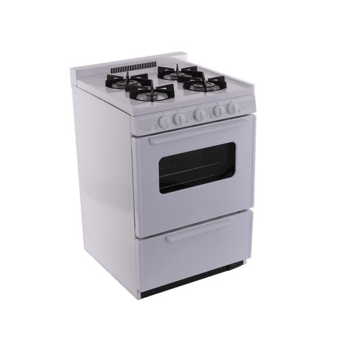 Premier 24" Battery Spark Off-Grid Sealed Gas Range - White - by Premier