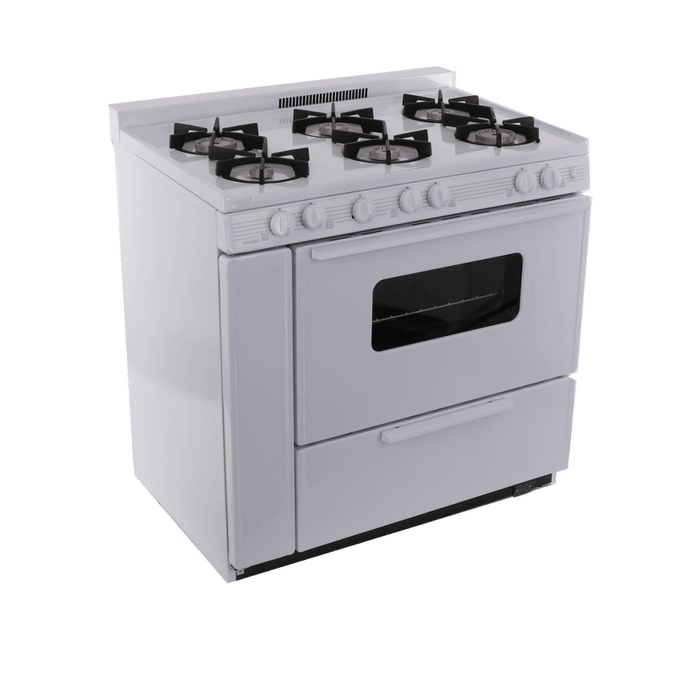 Premier 36" Battery Spark Off-Grid Sealed Gas Range - White - by Premier