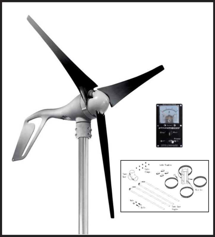 Primus 48V AIR 40 Wind Turbine Kit with Control Panel and Tower for Cabin Depot
