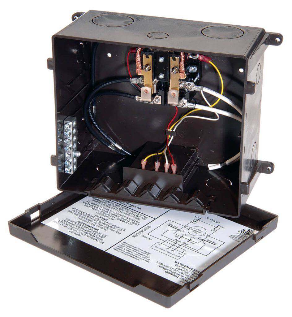 Progressive Dynamics 120V 30A Automatic Transfer Switch with pigtail connections, available at Cabin Depot. Ensures stable generator voltage.