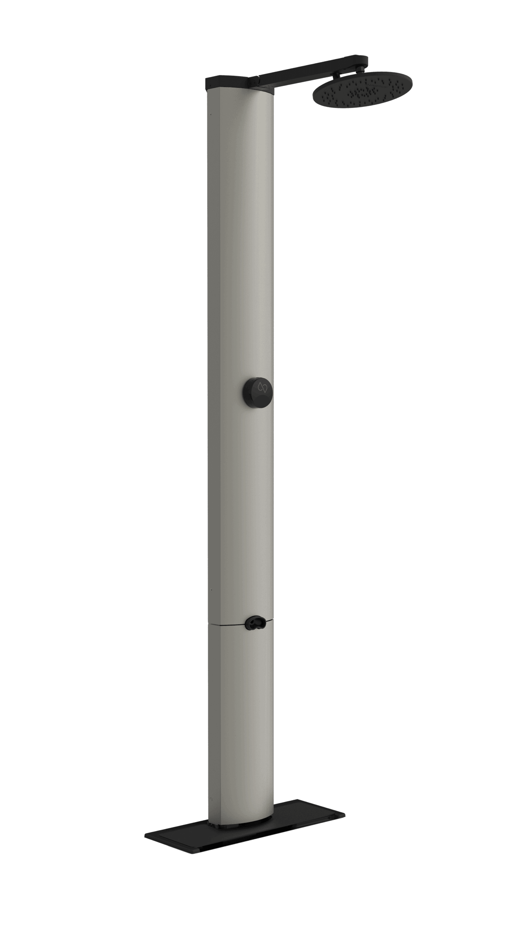 RainStick Shower in brushed nickel, energy-saving smart home fixture, available at Cabin Depot for eco-friendly bathroom remodels.