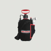 Reliance Flo Pro Pressurized Portable Shower with neoprene sleeve and 6' hose, available at Cabin Depot, ideal for outdoor activities.