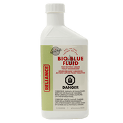 Reliance 16oz Bio-Blue Fluid toilet deodorant for cabins and outdoor toilets, available at Cabin Depot.