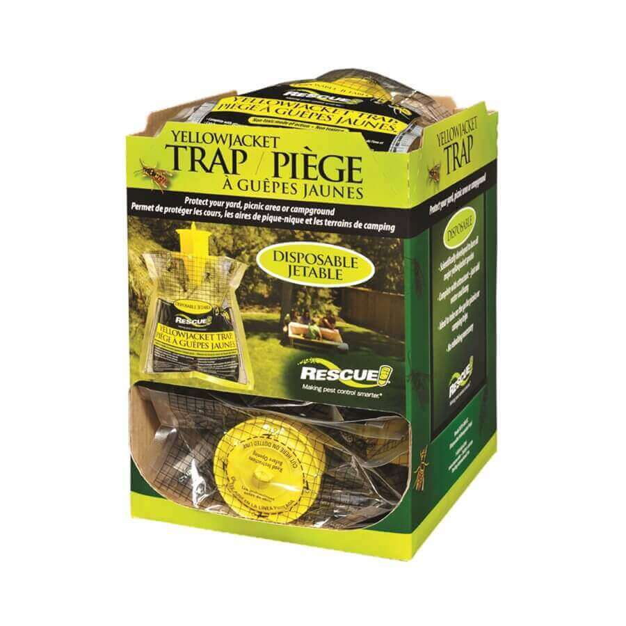 RESCUE! Disposable YellowJacket Trap box at Cabin Depot, easy-to-use attractant for picnics and camping, long-lasting effectiveness.
