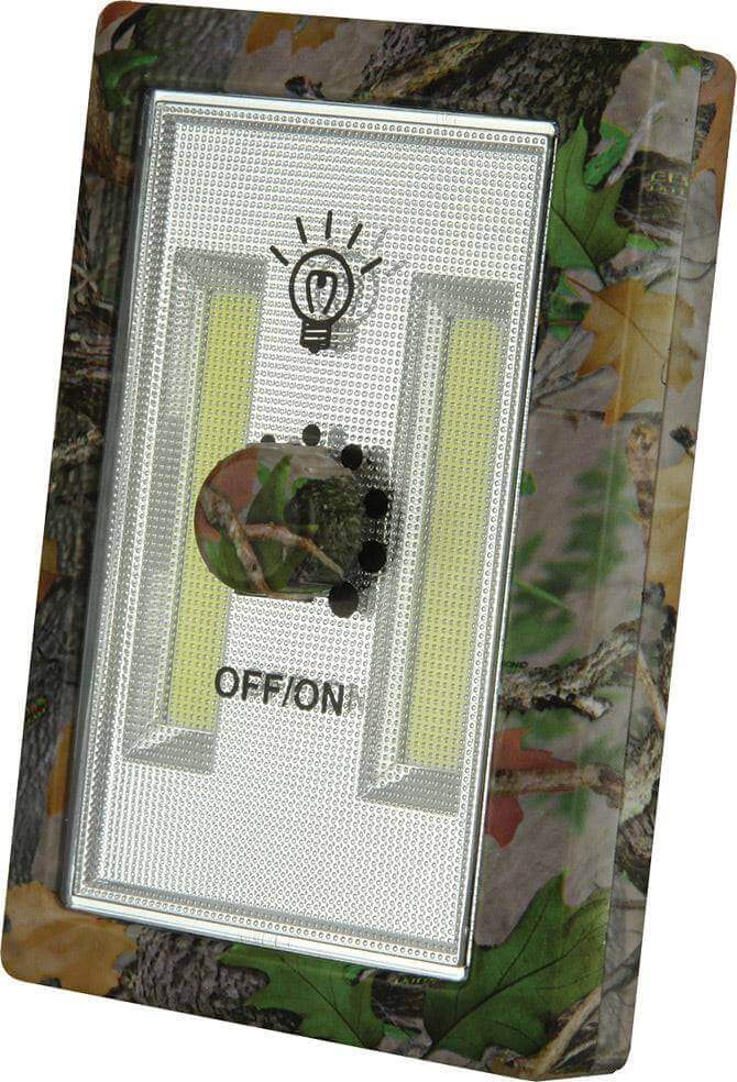Rivers Edge COB LED Dimmer Switch with Camouflage, 180 lumens, stick/screw mount, ideal for cabins and campers. Cabin Depot exclusive.